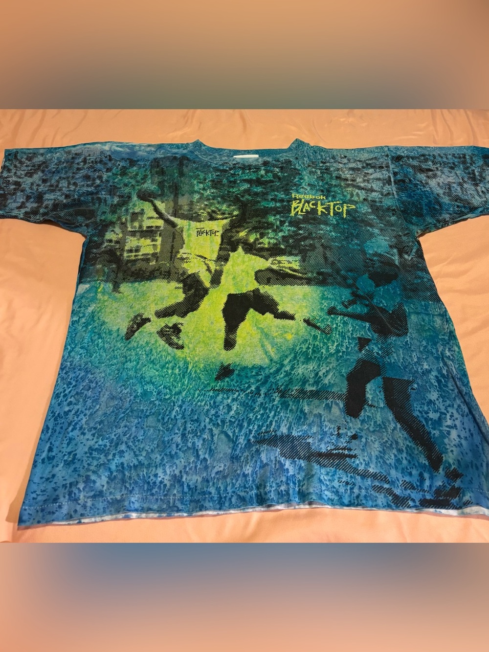 Vintage Reebok Blacktop Basketball AOP Wrap Around T-Shirt Size Large
